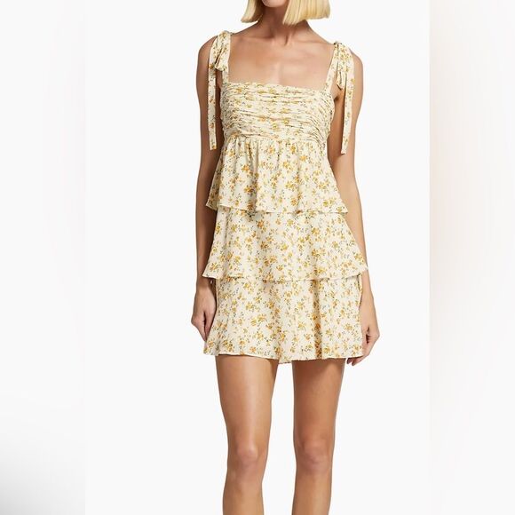 Reformation Avni Ruched Babydoll Minidress XL NWT $218 - Picture 8 of 10